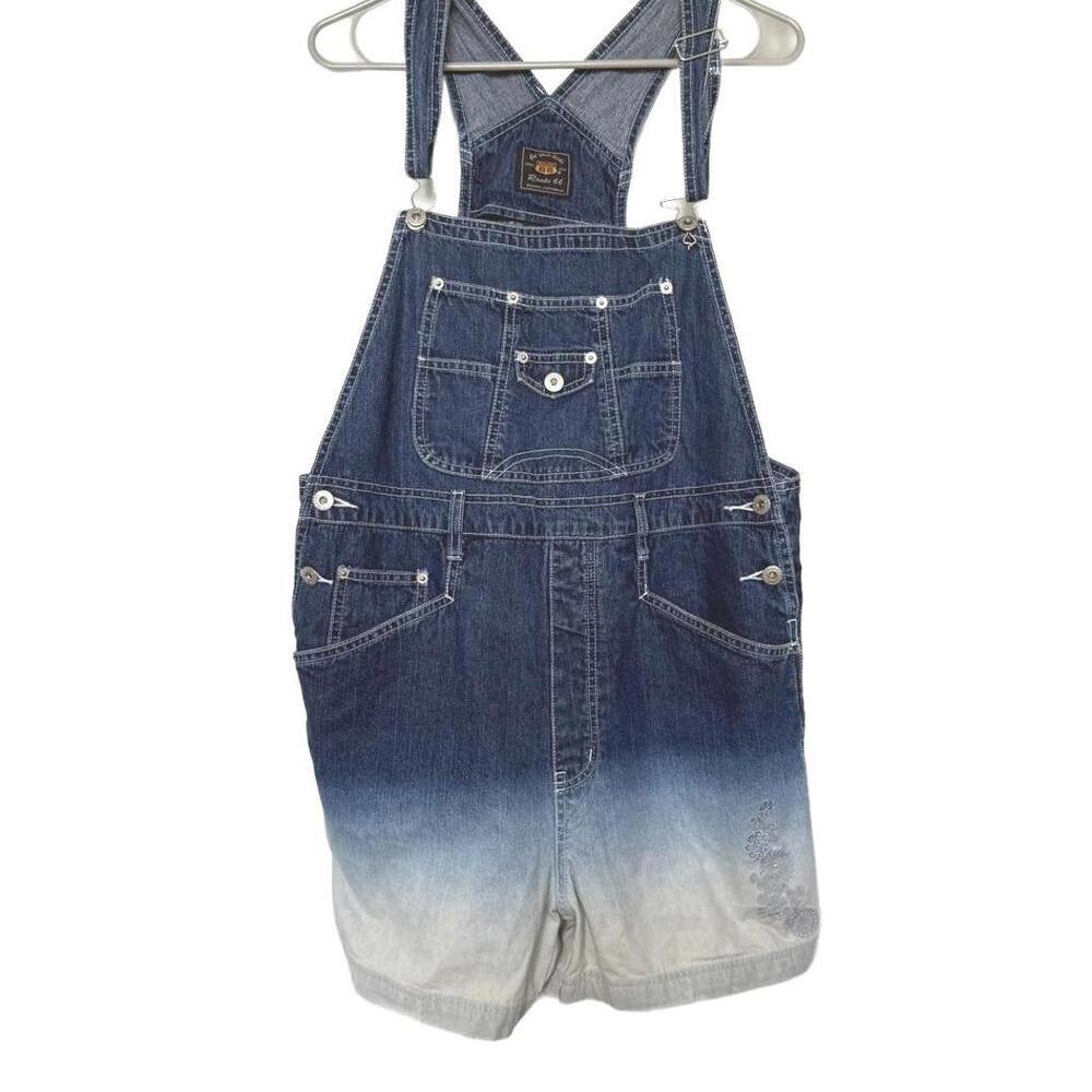 Route 66 Women's Denim Overalls - Ombre Shortalls